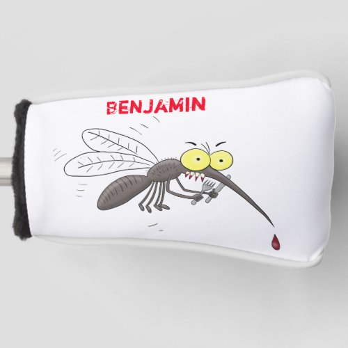 Funny mosquito insect cartoon illustration golf head cover