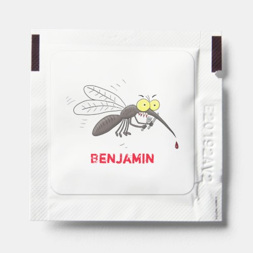 Funny mosquito insect cartoon illustration hand sanitizer packet