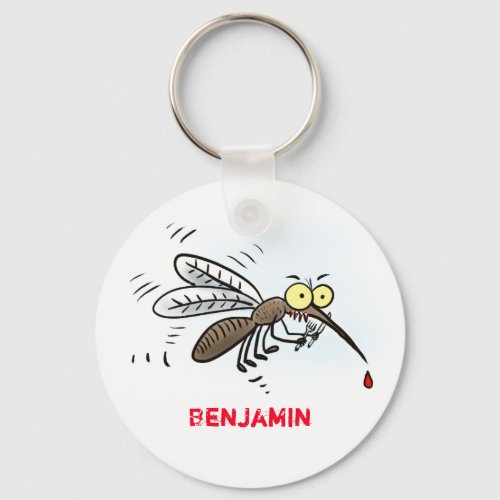 Funny mosquito insect cartoon illustration keychain