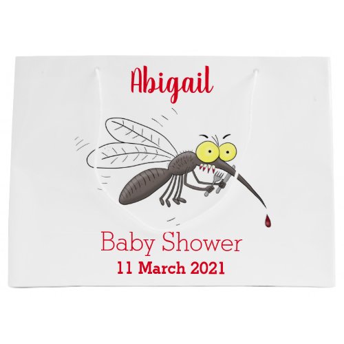 Funny mosquito insect cartoon illustration large gift bag