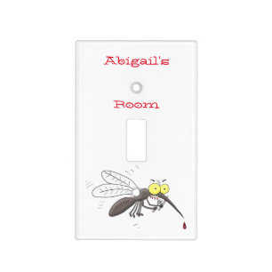 Funny mosquito insect cartoon illustration light switch cover