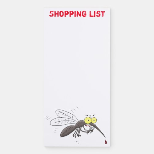 Funny mosquito insect cartoon illustration magnetic notepad