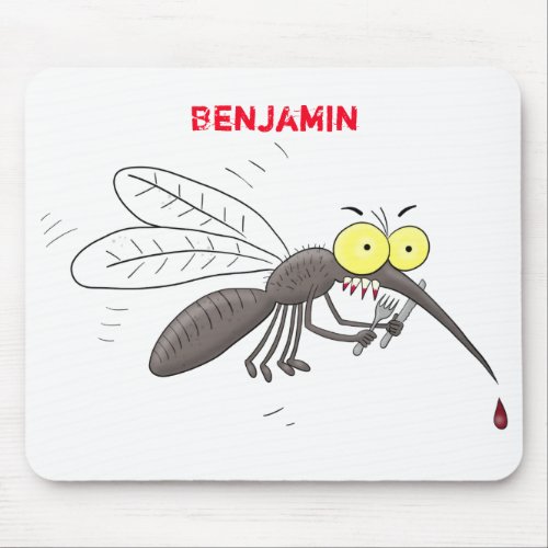 Funny mosquito insect cartoon illustration mouse pad