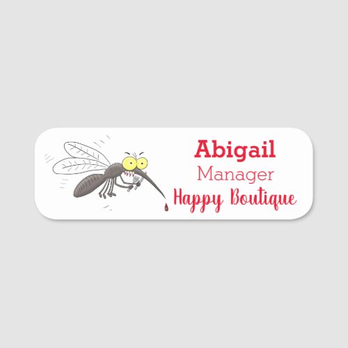Funny mosquito insect cartoon illustration  name tag