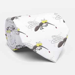 Funny mosquito insect cartoon illustration neck tie