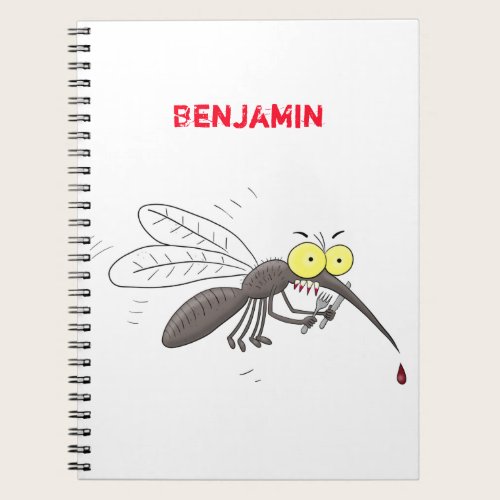 Funny mosquito insect cartoon illustration notebook