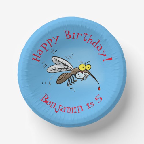 Funny mosquito insect cartoon illustration paper bowls