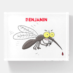 Funny mosquito insect cartoon illustration paperweight
