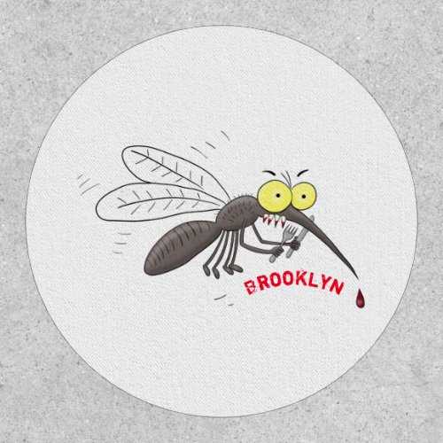 Funny mosquito insect cartoon illustration patch