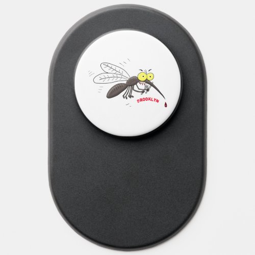 Funny mosquito insect cartoon illustration PopSocket