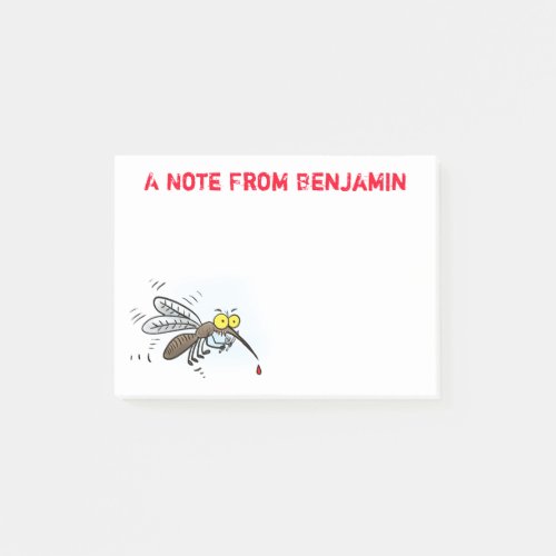 Funny mosquito insect cartoon illustration post_it notes