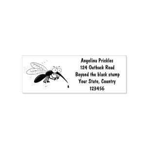 Funny mosquito insect cartoon illustration self-inking stamp