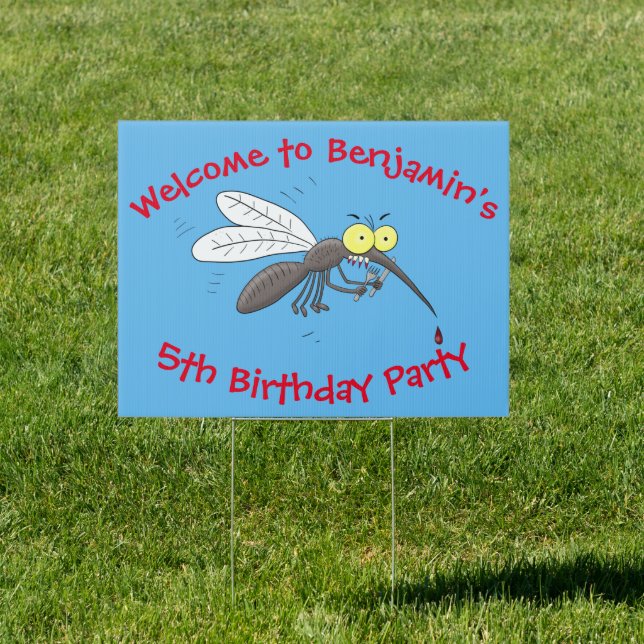 Funny mosquito insect cartoon illustration sign (Insitu)