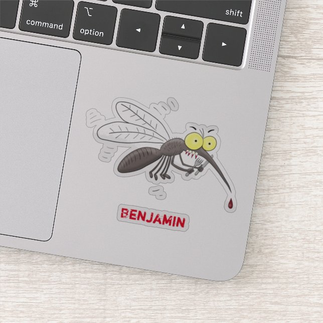 Funny mosquito insect cartoon illustration sticker (Detail)