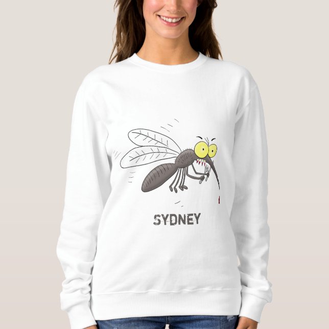Funny mosquito insect cartoon illustration  sweatshirt (Front)