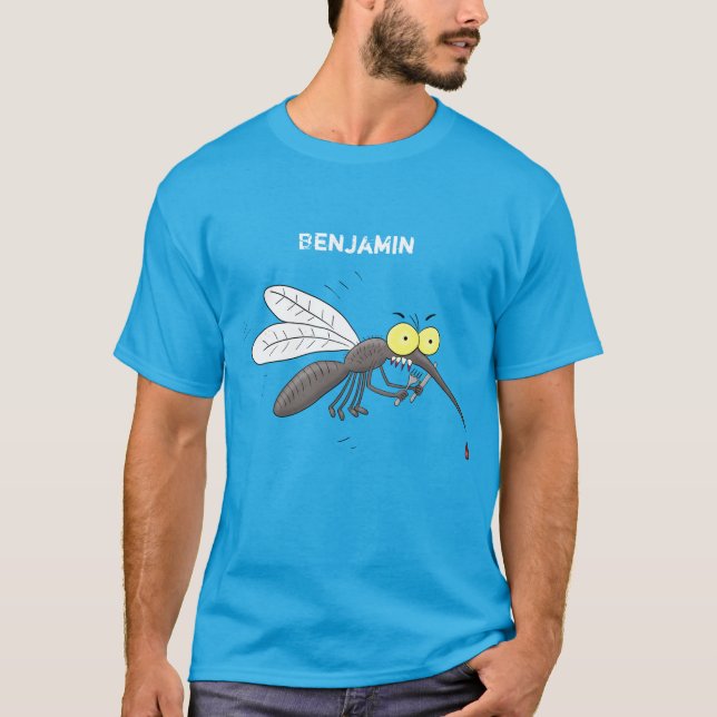 Funny mosquito insect cartoon illustration T-Shirt (Front)