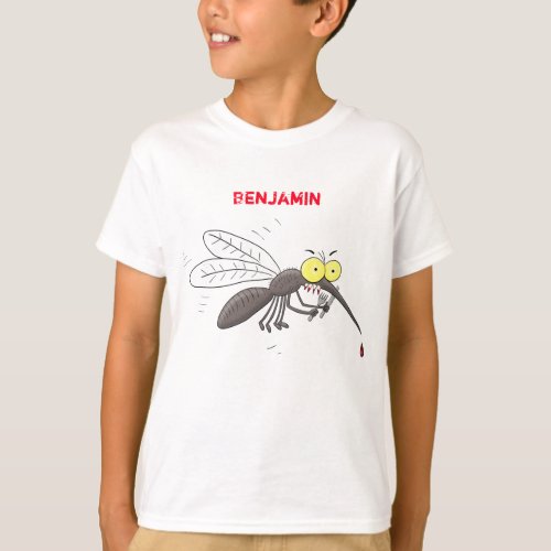 Funny mosquito insect cartoon illustration T_Shirt