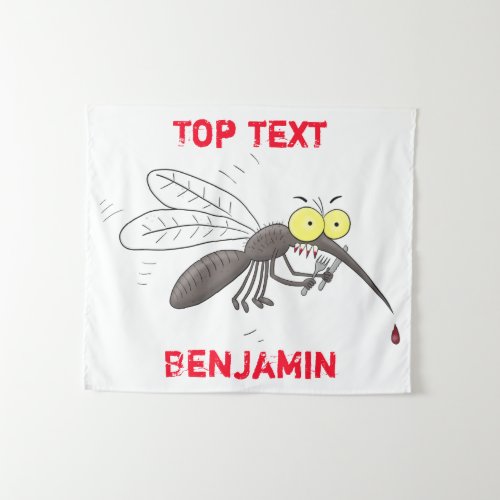 Funny mosquito insect cartoon illustration  tapestry