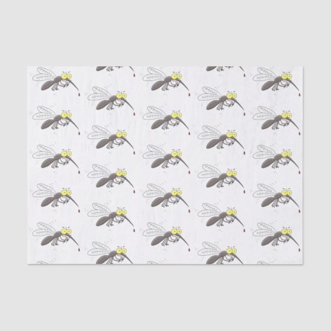 Funny mosquito insect cartoon illustration tissue paper (Front)
