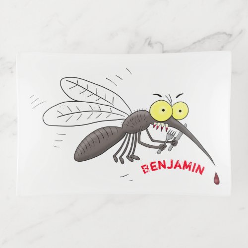 Funny mosquito insect cartoon illustration trinket tray