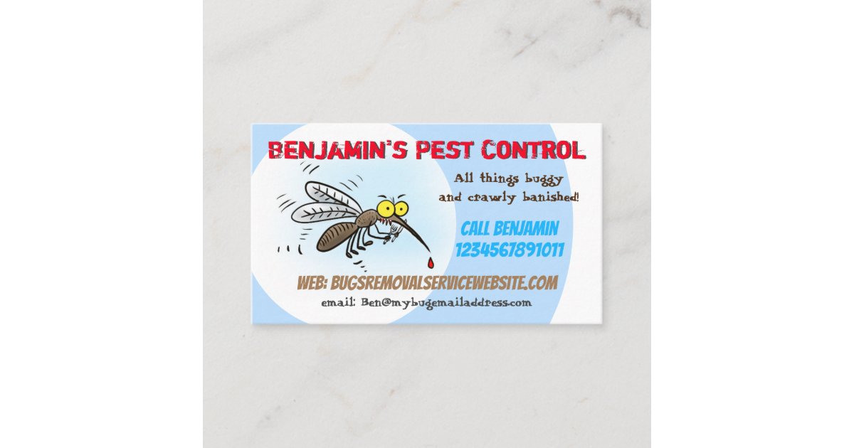 Funny Mosquito Pest Control Business Business Card Zazzlecom