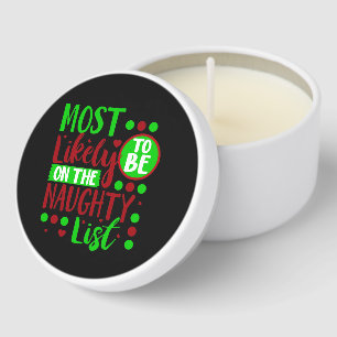 Funny most likely Santa's list Mini Candle Favors