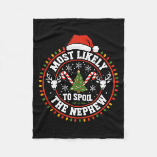 Funny Most Likely To Sil The Grandson Christmas Pa Fleece Blanket