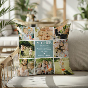 Funny Mother Definition Photo Collage Throw Pillow