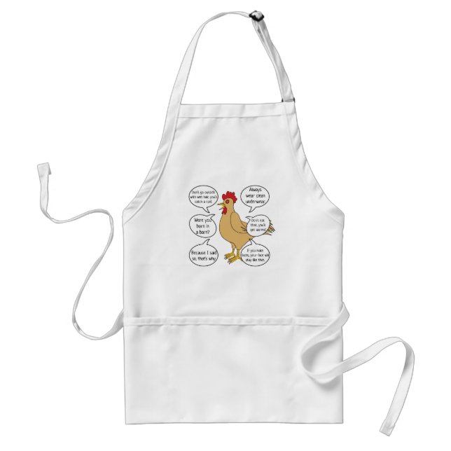 Funny Mother Hen Advice Mom Adult Apron (Front)