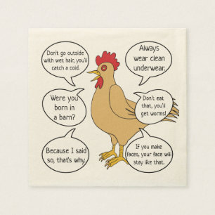 Funny Mother Hen Advice MoM Napkins