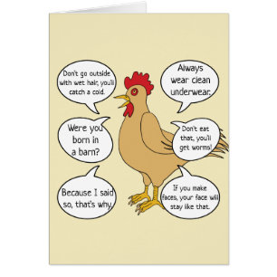 Funny Mother Hen Advice Mother's Day Cards