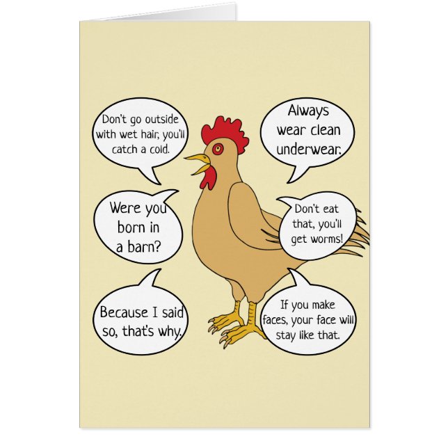 Funny Mother Hen Advice Mother's Day Cards (Front)