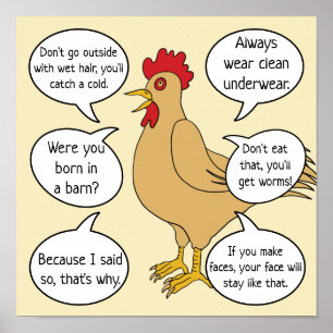 Funny Mother Hen Advice Mother's Day Poster
