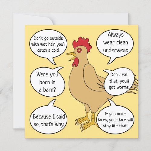 Funny Mother Hen Advice Mothers Day  Yellow