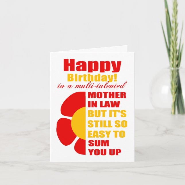 funny mother in law happy  birthday card (Front)
