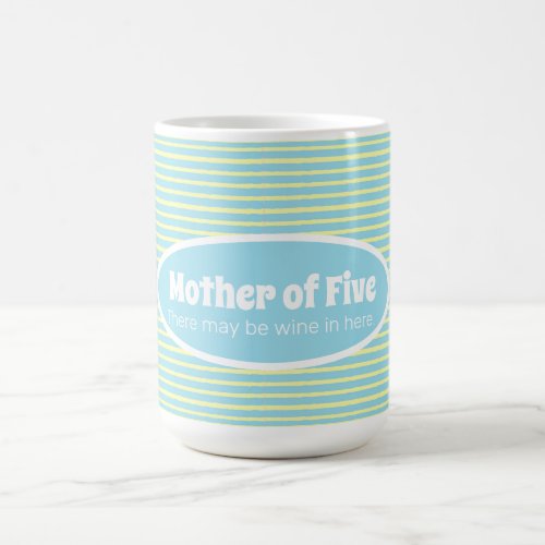 Funny Mother of Big Family Pastel Stripe Custom Coffee Mug