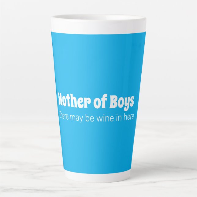 Funny Mother of Boys Bright Blue   Latte Mug (Front)