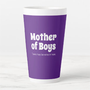 Funny Mother of Boys Bright Purple Latte Mug
