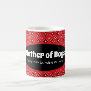 Funny Mother of Boys Red Bandana Coffee Mug
