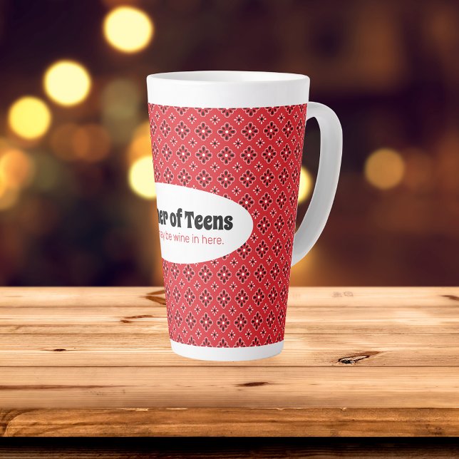 Funny Mother of Teens Red Bandana  Latte Mug (Creator Uploaded)