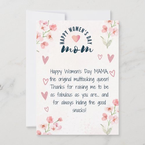 Funny Mother _ Womens Day Greeting Card