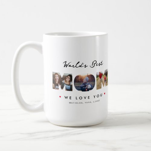 Funny Mothers Day 3 Photo Collage Funy Letter Coffee Mug