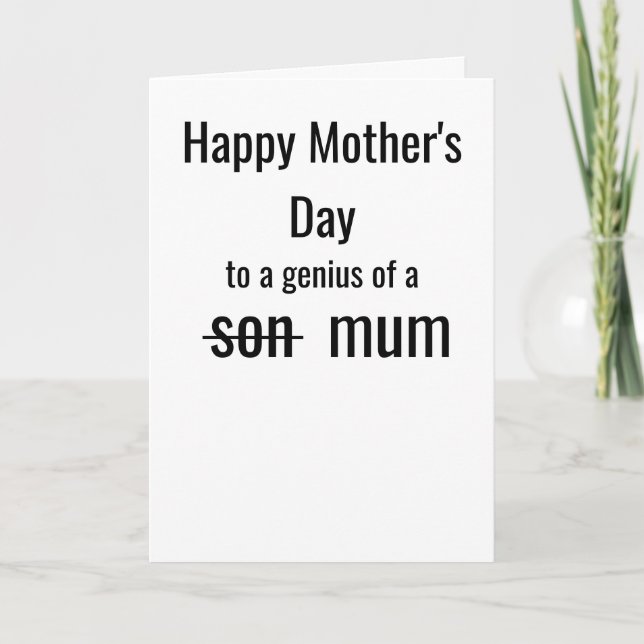 Funny Mother's Day | A Genius of a Mum Card (Front)