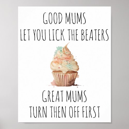 Funny Mothers Day Baking Lovers Poster