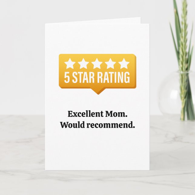 Funny mother's day card Best mom 5 star mother (Front)
