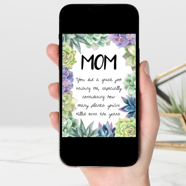 funny mothers day card best mom ever floral (Front Digital)