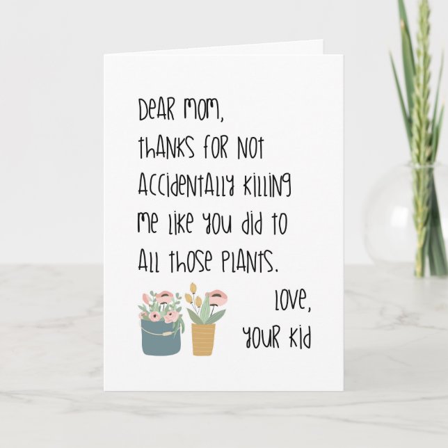 funny mothers day card best mom ever floral (Front)
