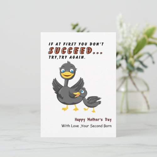 Funny Mothers Day Card From ChildDuck lover