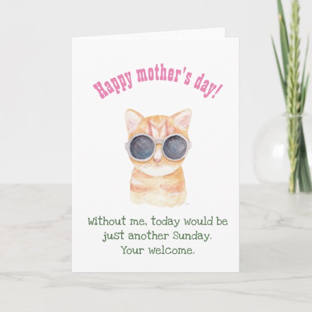 Funny Mother's day Card Funny Cat Card for Mom (Front)