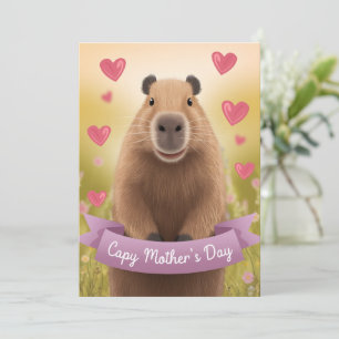Funny Mother's Day card Mum Cute Capybara Gift